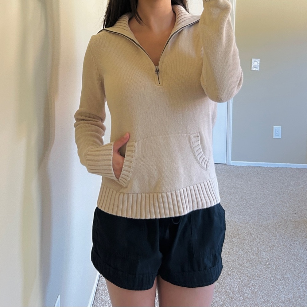 Last Chance Gap Beige Half-Zip Pullover Sweater - image 2